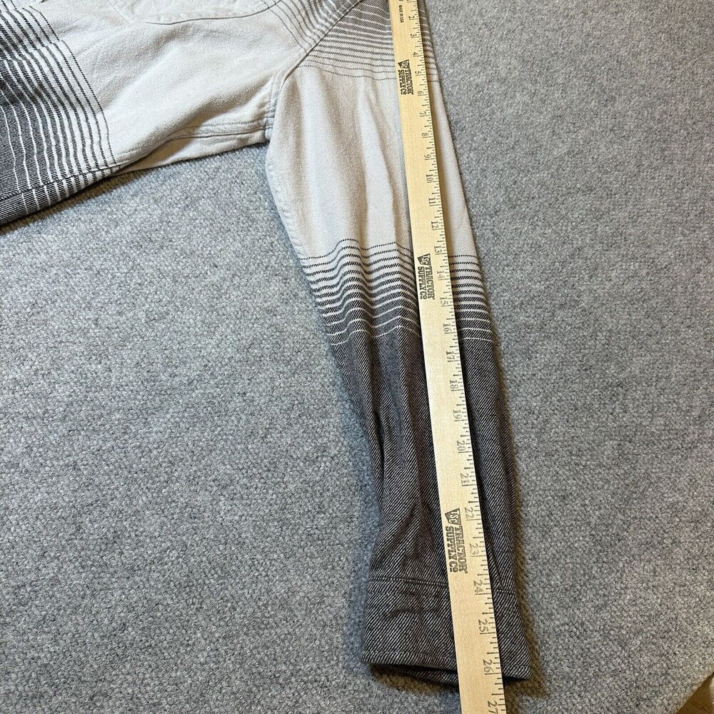 American Eagle Men’s Flannel Grey/White Button Down Long Sleeve Serape XL Tall - Picture 7 of 11